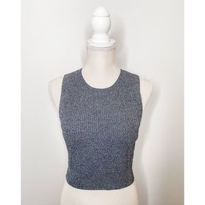 ASTR The Label Grey Ribbed Cropped Tank